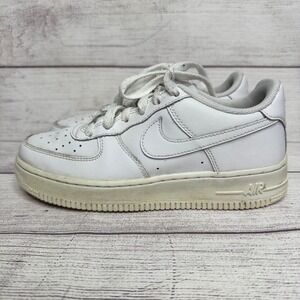 Nike Air Force 1 Low Kids White Leather Casual Sneakers‎ Size 4Y